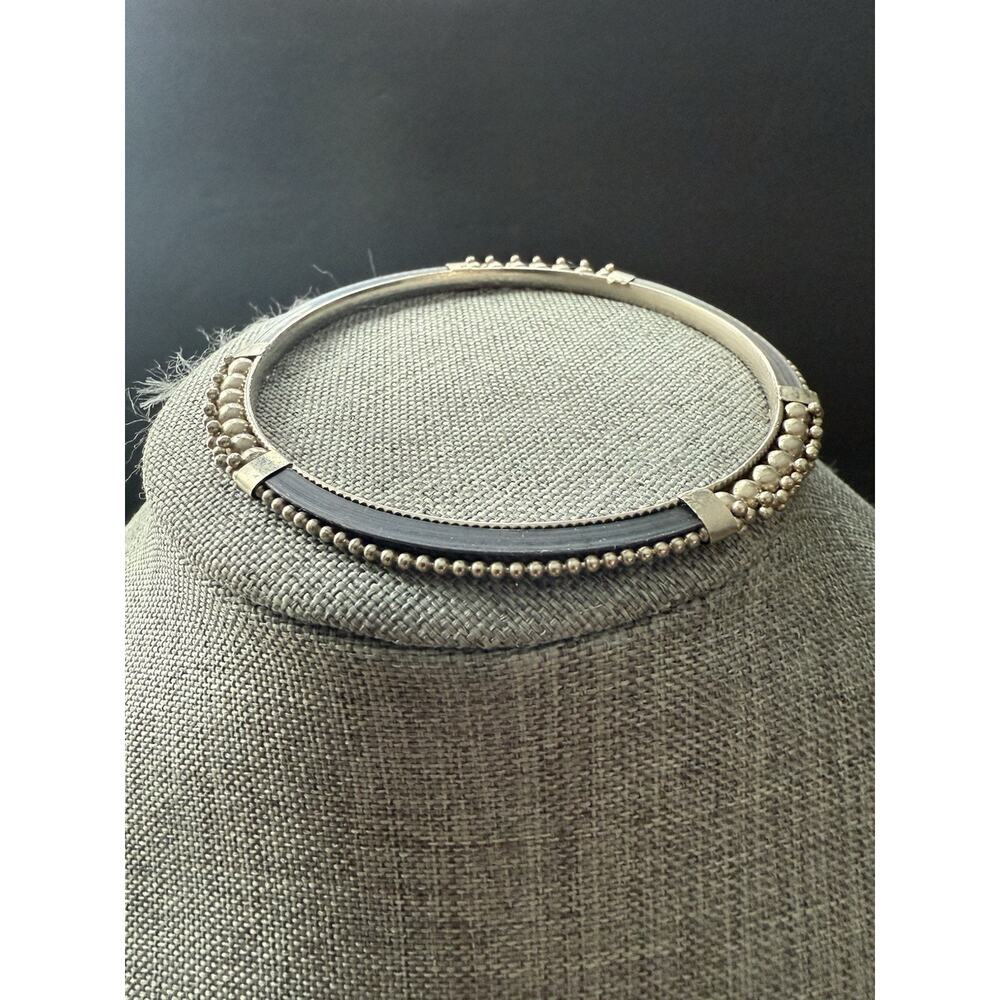 Bohemian Silver Tone Bracelet Handcrafted Bangle Stackable Festival Travel